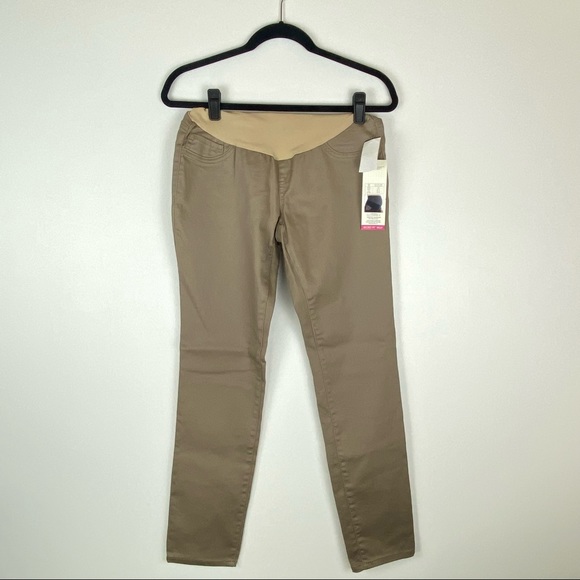 Two Hearts Maternity Pants - Two Hearts Maternity Secret Fit Belly Pants Leggings Khaki 8 Medium 30” Inseam
